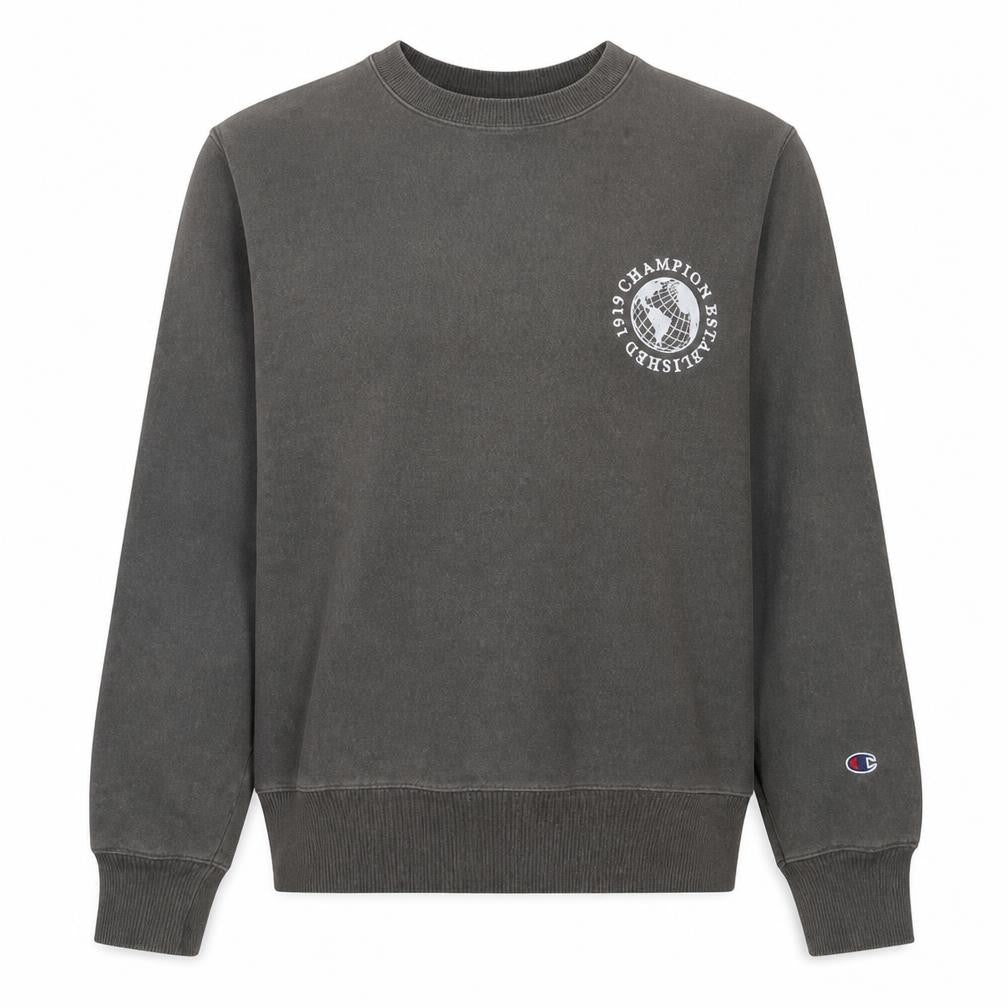 Champion Mens Grey Small Pullover Sweatshirt Crew Neck Logo
