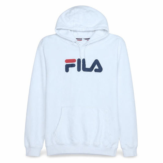 Fila Men's White Pullover Hoodie M Cotton Blend Logo Sweatshirt
