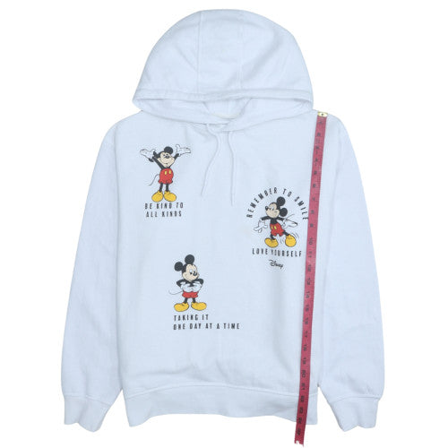 Disney Womens White Mickey Mouse Pullover Hoodie Size M