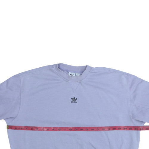 Adidas Women’s Lilac Crew Neck Sweatshirt UK 8 Cotton Logo Jumper