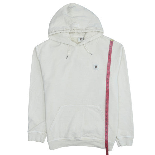 Quiksilver Men's White Pullover Hoodie L Cotton Logo