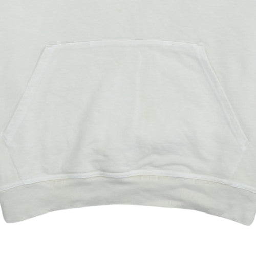 Quiksilver Men's White Pullover Hoodie L Cotton Logo