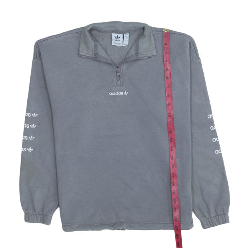 Adidas Womens Grey 1/4 Zip Pullover Sweatshirt Size 8