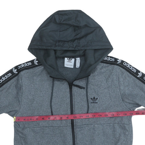 Adidas Mens Grey Full Zip Hoodie M Sportswear Hooded Sweatshirt