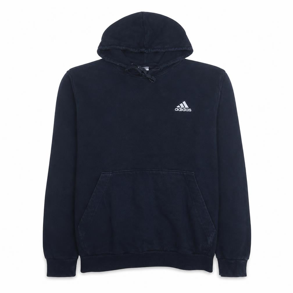 Adidas Mens Navy Blue Pullover Hoodie XL Fleece Cotton Blend