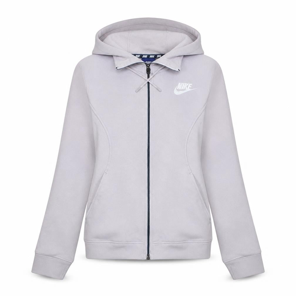 Nike Women's Beige Full Zip Hoodie Small - Cotton Blend Sweatshirt
