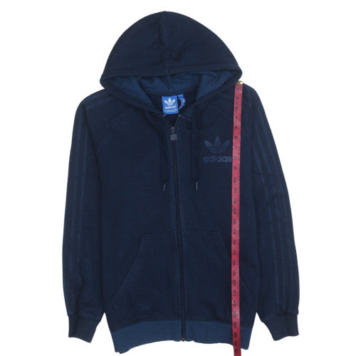 adidas Men's Blue Full Zip Hoodie M Logo Sports Casual Sweatshirt