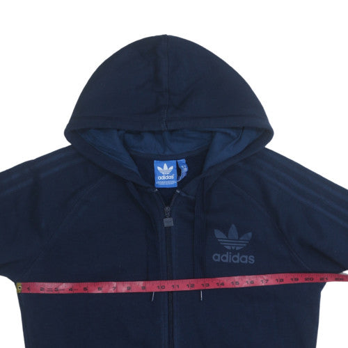 adidas Men's Blue Full Zip Hoodie M Logo Sports Casual Sweatshirt