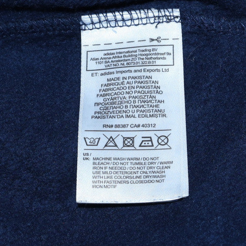 adidas Men's Blue Full Zip Hoodie M Logo Sports Casual Sweatshirt