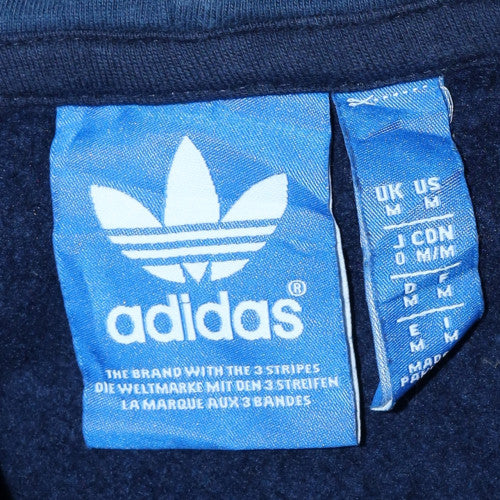 adidas Men's Blue Full Zip Hoodie M Logo Sports Casual Sweatshirt