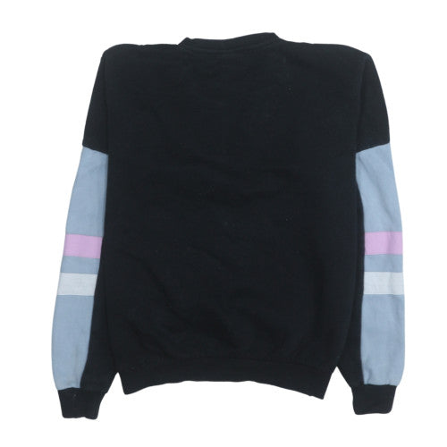 Ellesse Womens Black Colourblock Crew Neck Pullover Sweatshirt UK 10