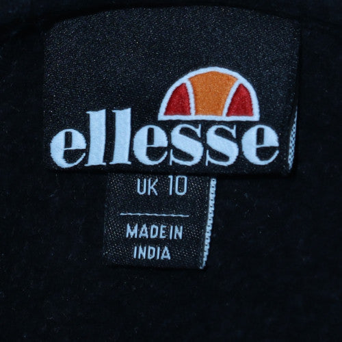 Ellesse Womens Black Colourblock Crew Neck Pullover Sweatshirt UK 10