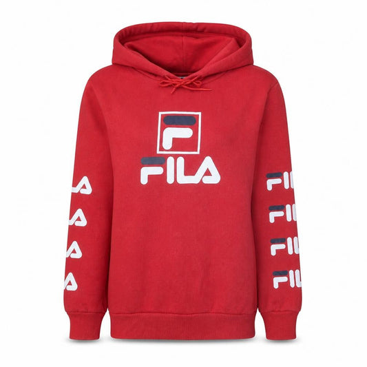 Fila Women’s Red Pullover Hoodie Size 10 Logo Print Sweatshirt