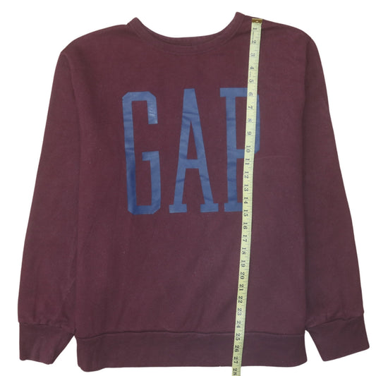 GAP Womens Burgundy Logo Pullover Sweatshirt XL Cotton Blend