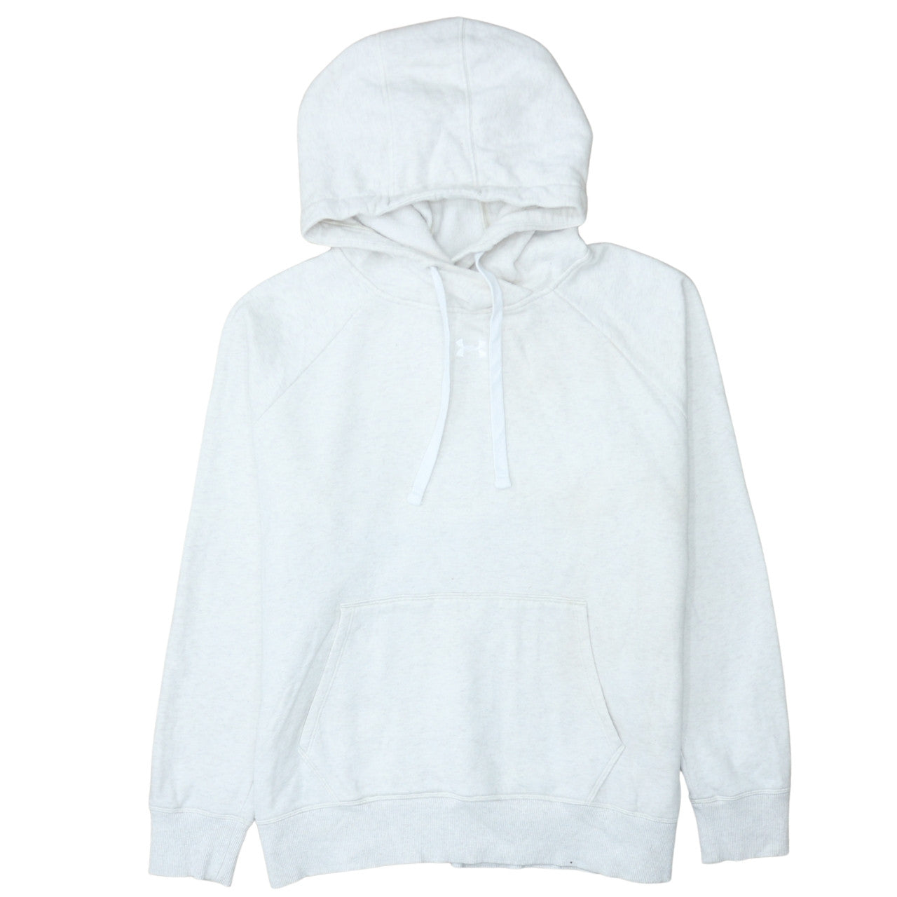 Under Armour Mens White L Pullover Hoodie Fleece Sweatshirt