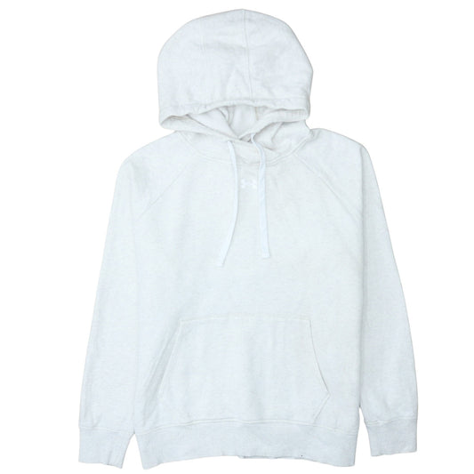 Under Armour Mens White L Pullover Hoodie Fleece Sweatshirt