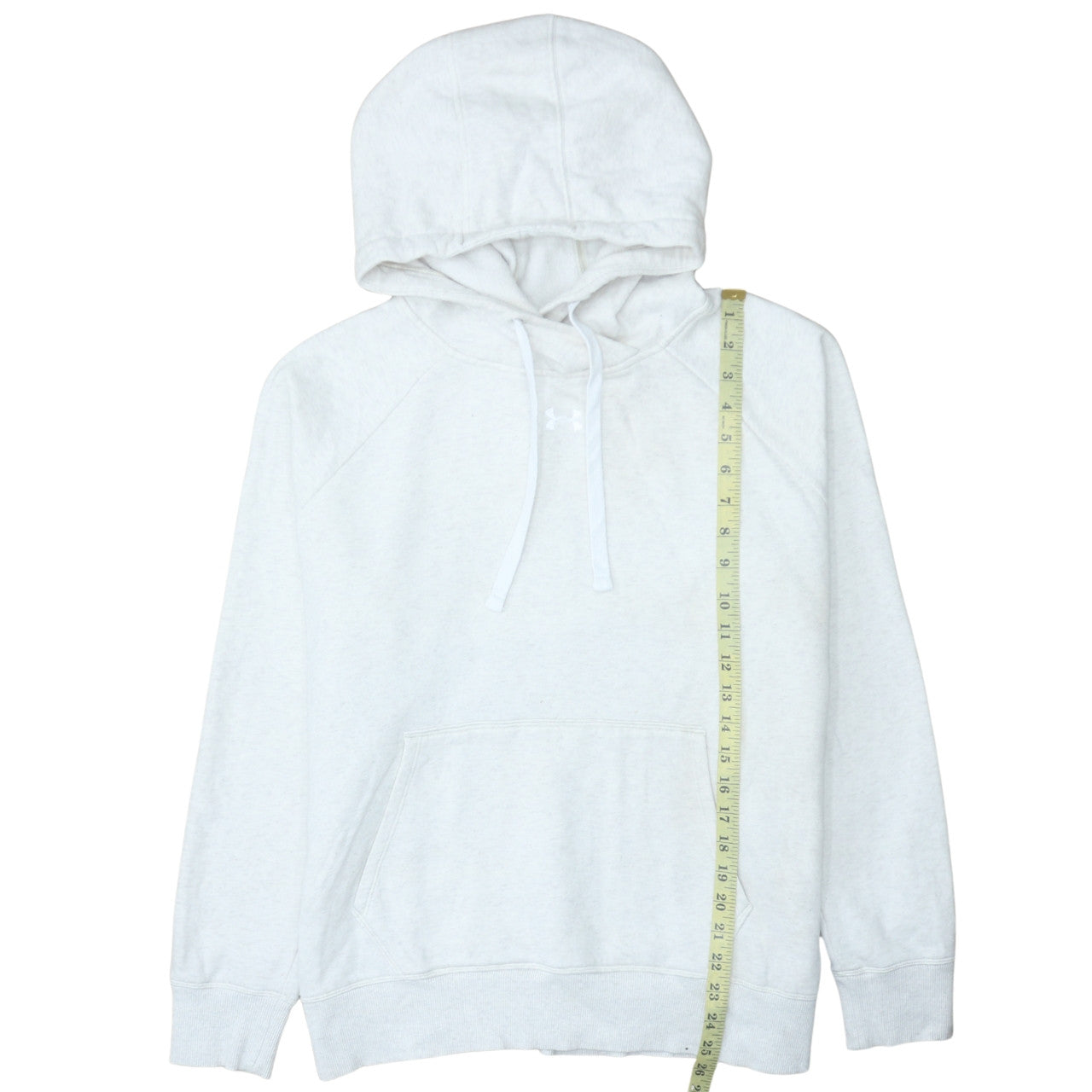 Under Armour Mens White L Pullover Hoodie Fleece Sweatshirt