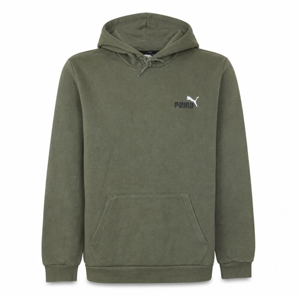 Puma Men’s Green Pullover Hoodie Size L Logo Fleece Sweatshirt
