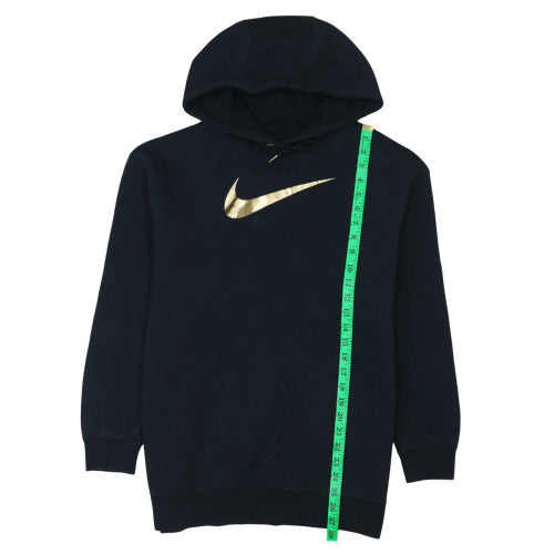 Nike Women Black Gold Logo Pullover Hoodie XS