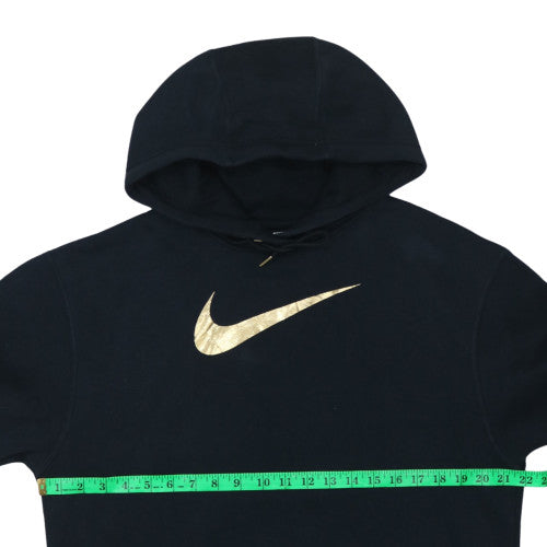 Nike Women Black Gold Logo Pullover Hoodie XS