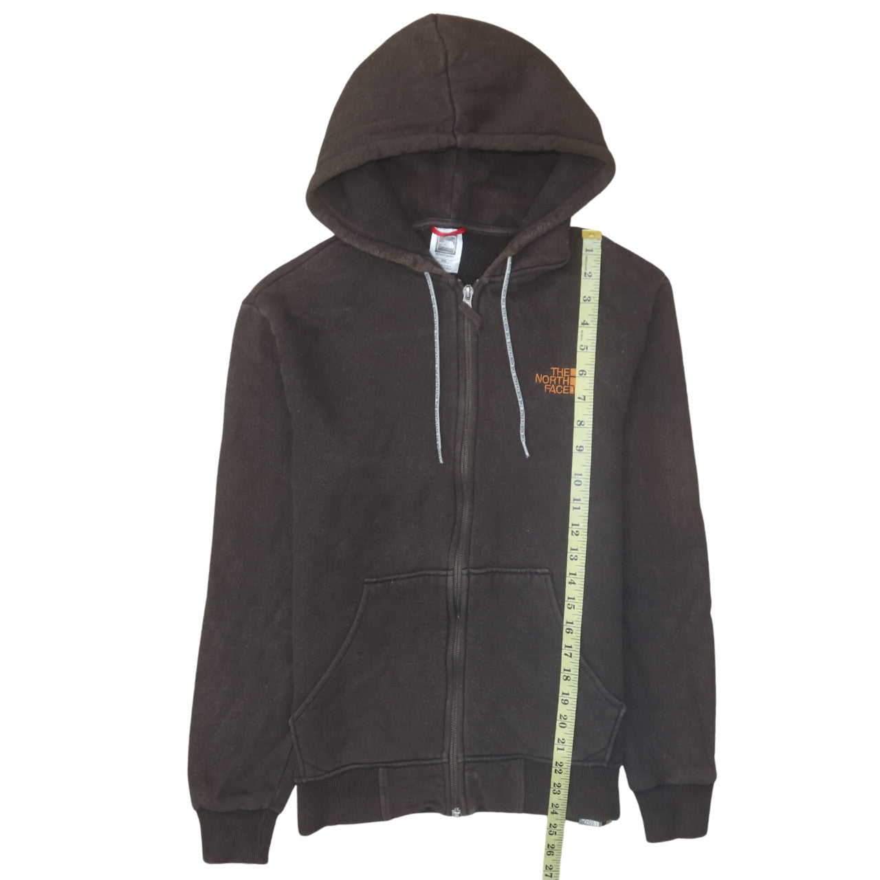 The North Face Men Brown Full Zip Hoodie M Cotton Fleece Outdoor