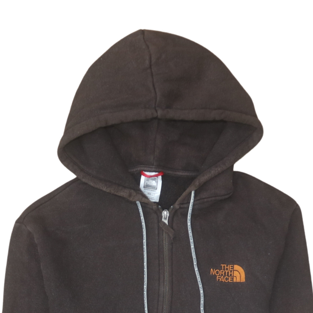 The North Face Men Brown Full Zip Hoodie M Cotton Fleece Outdoor