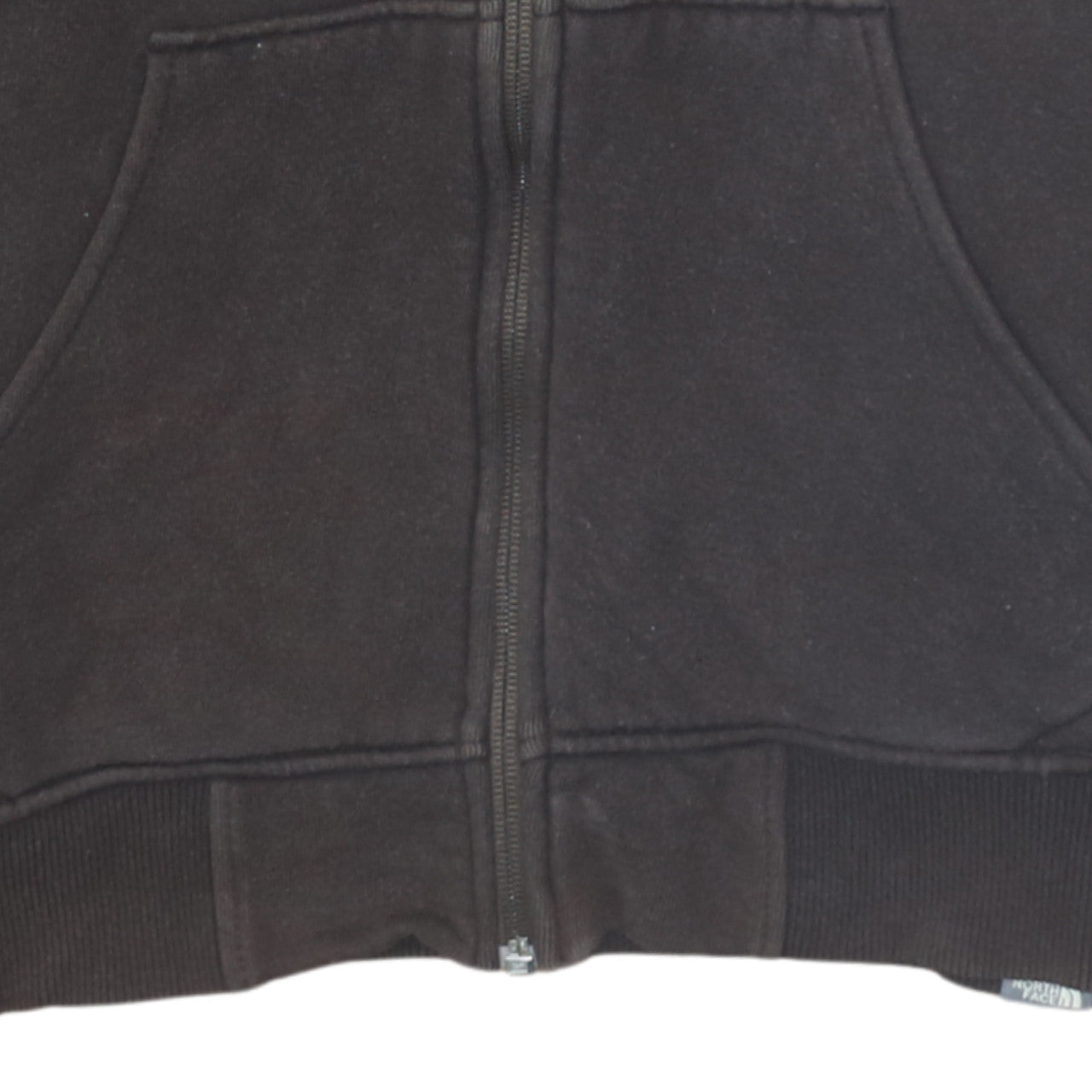 The North Face Men Brown Full Zip Hoodie M Cotton Fleece Outdoor