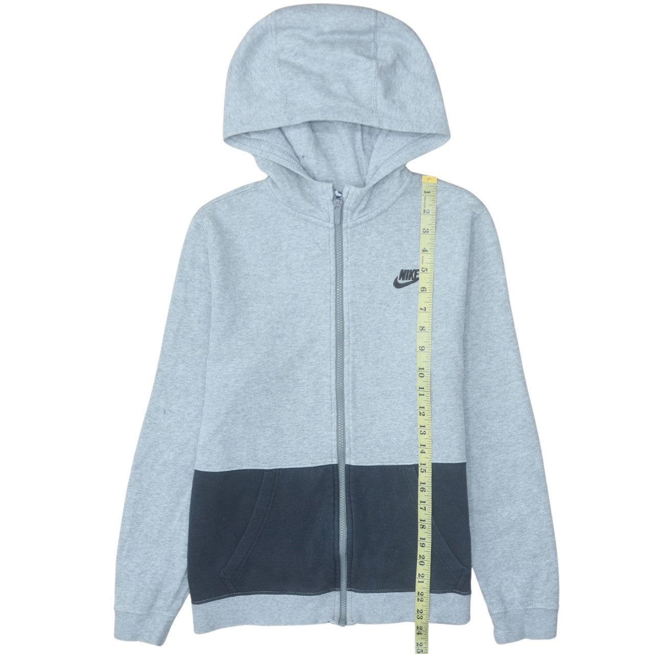 Nike Boys Grey Colourblock Full Zip Hoodie XL 13-15 Years Fleece