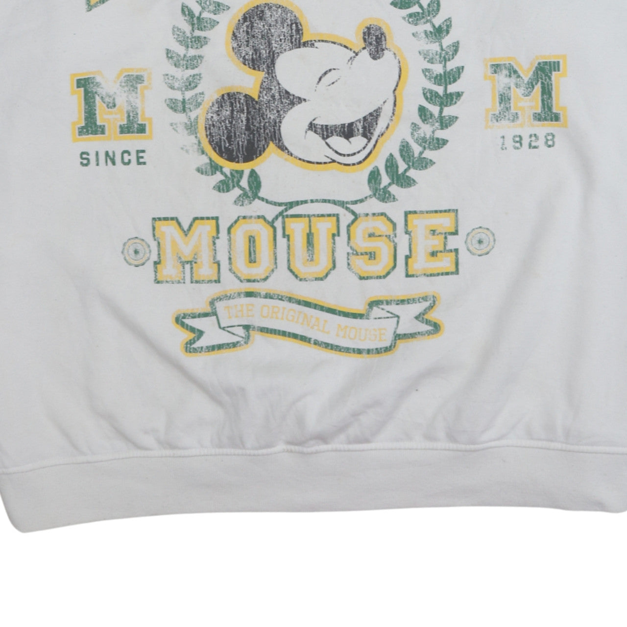 H&M Disney Mickey Mouse White Colourblock Sweatshirt Women 16 Relaxed Fit