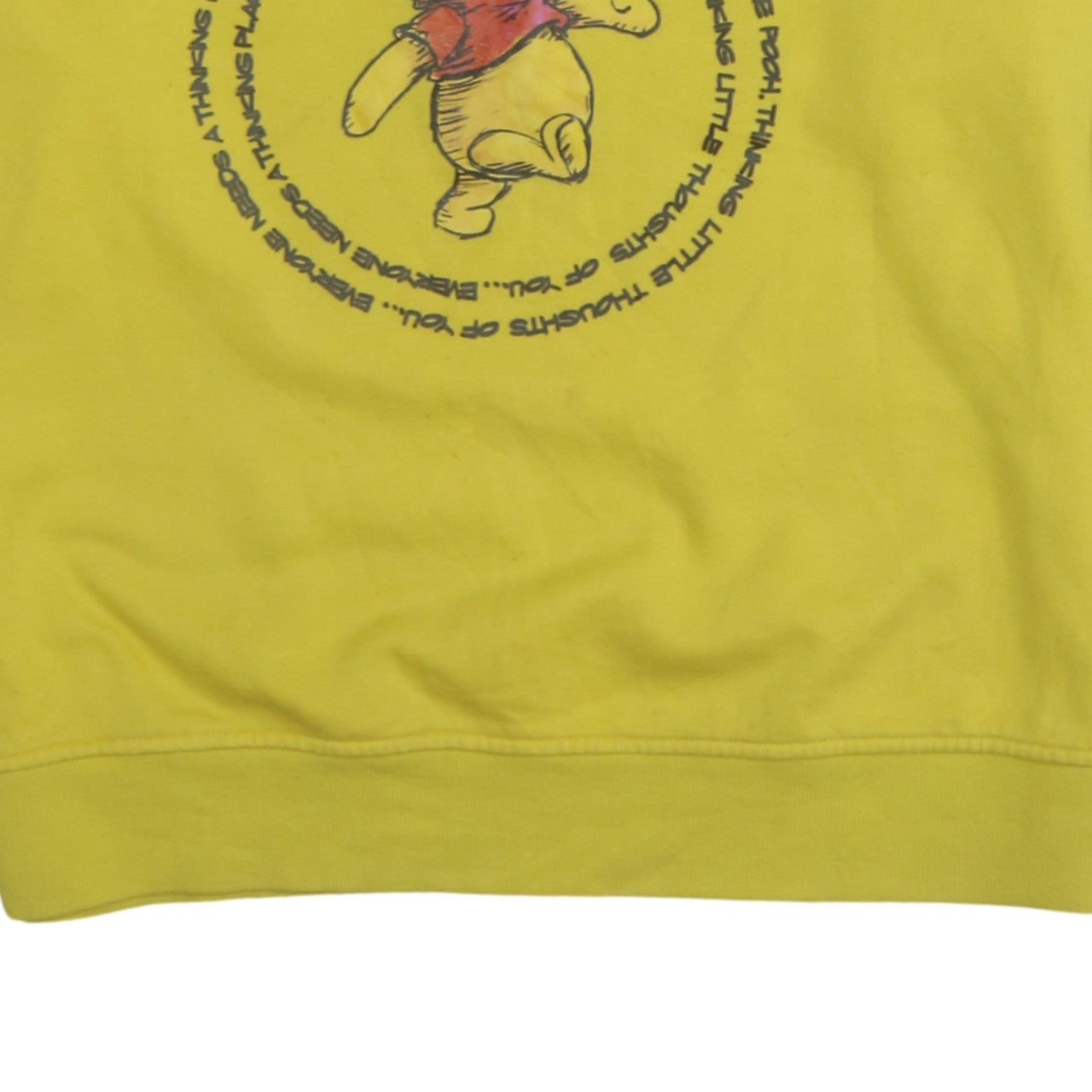 Disney Women Yellow Winnie the Pooh Pullover Sweatshirt Size 10/12