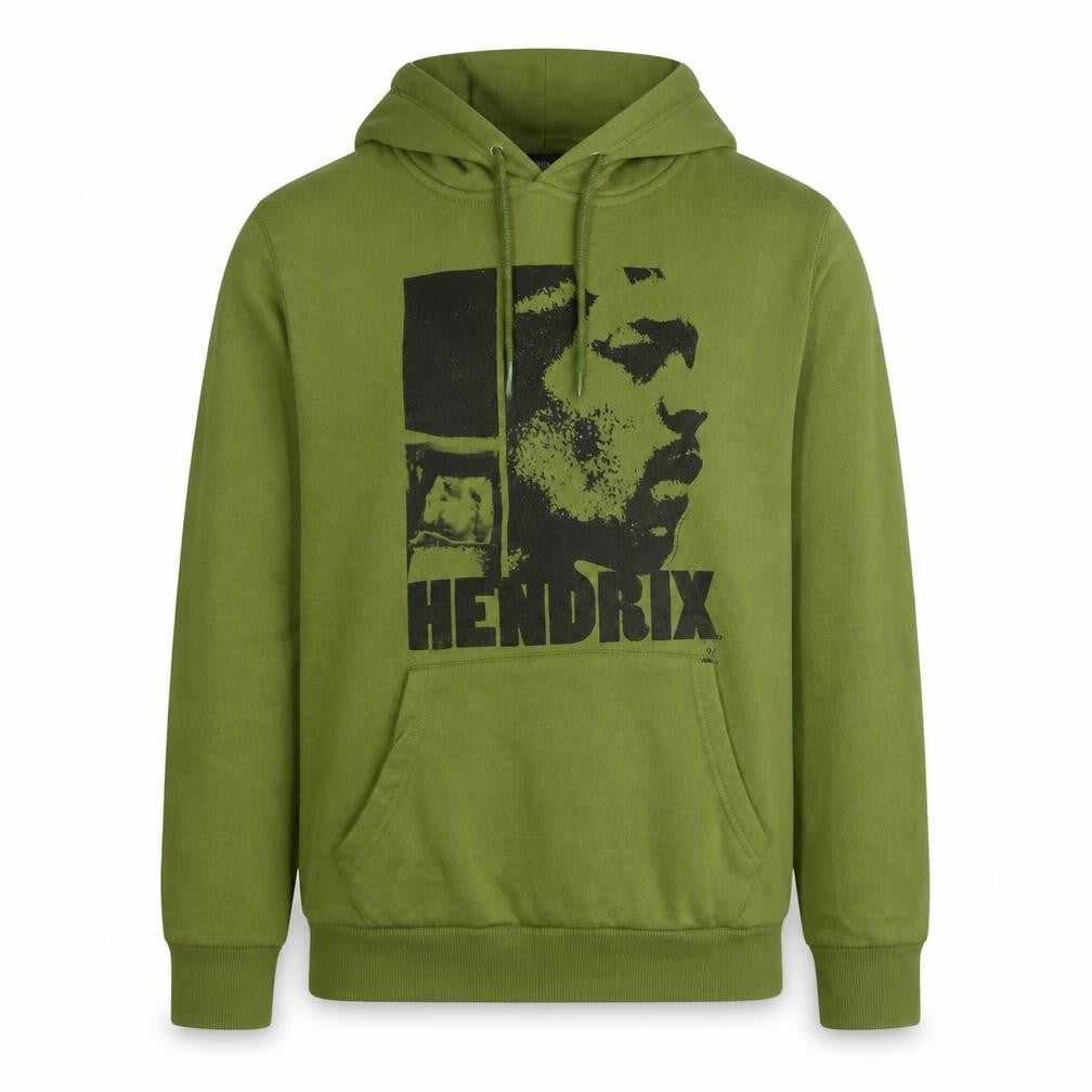 Authentic Men's Green Pullover Hoodie L Music Graphic