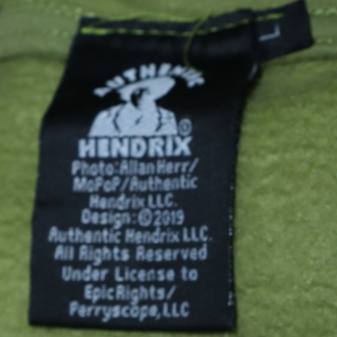 Authentic Hendrix Men's Green Pullover Hoodie L Music Graphic