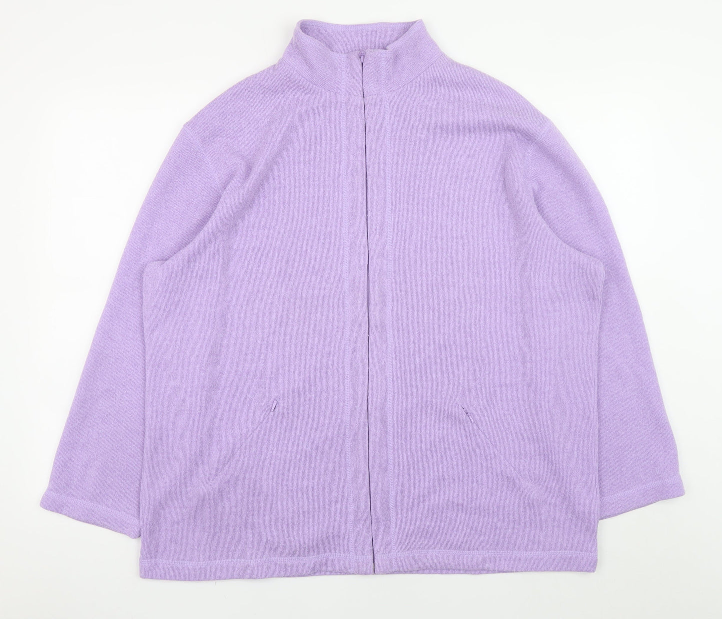 Kash Womens Purple Size 16 Full Zip Knit Casual Jacket