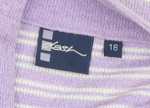 Kash Womens Purple Size 16 Full Zip Knit Casual Jacket