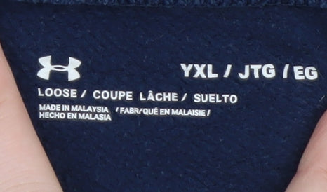 Under Armour Boys Blue XL Jogger Trousers Elastic Waist Fleece Activewear