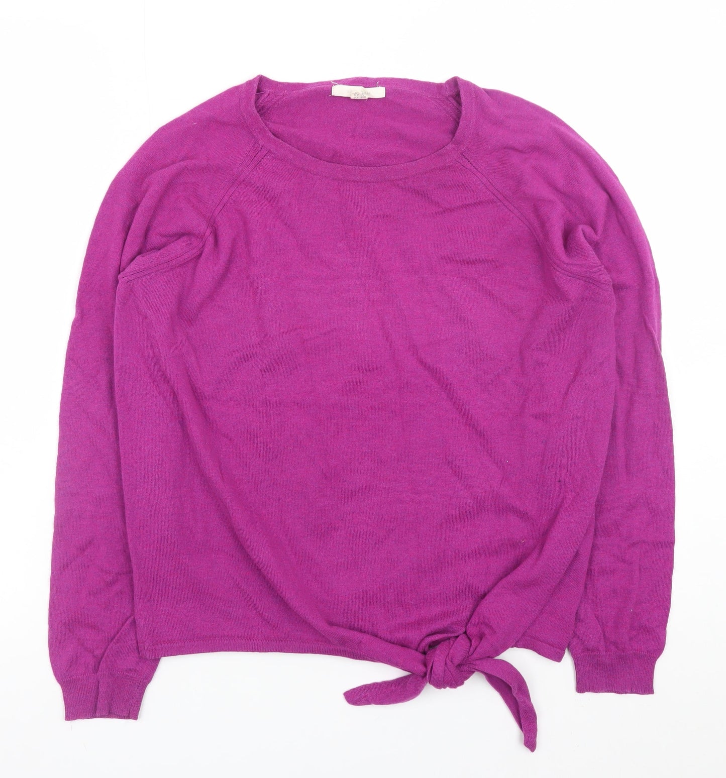 White Stuff Women's Purple Merino Wool Blend Pullover Jumper Size 14