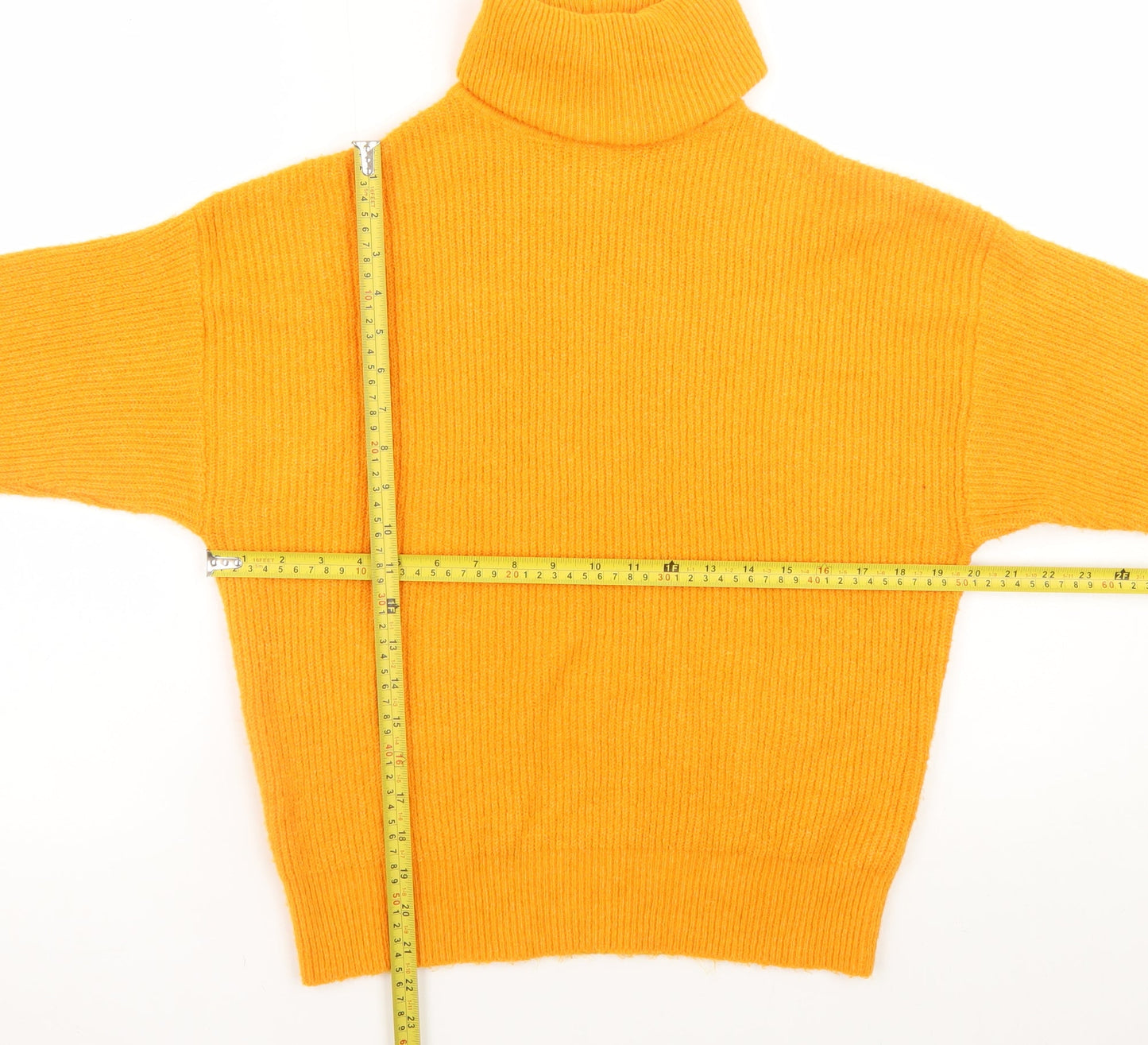River Island Womens Yellow Roll Neck Ribbed Knit Jumper XS