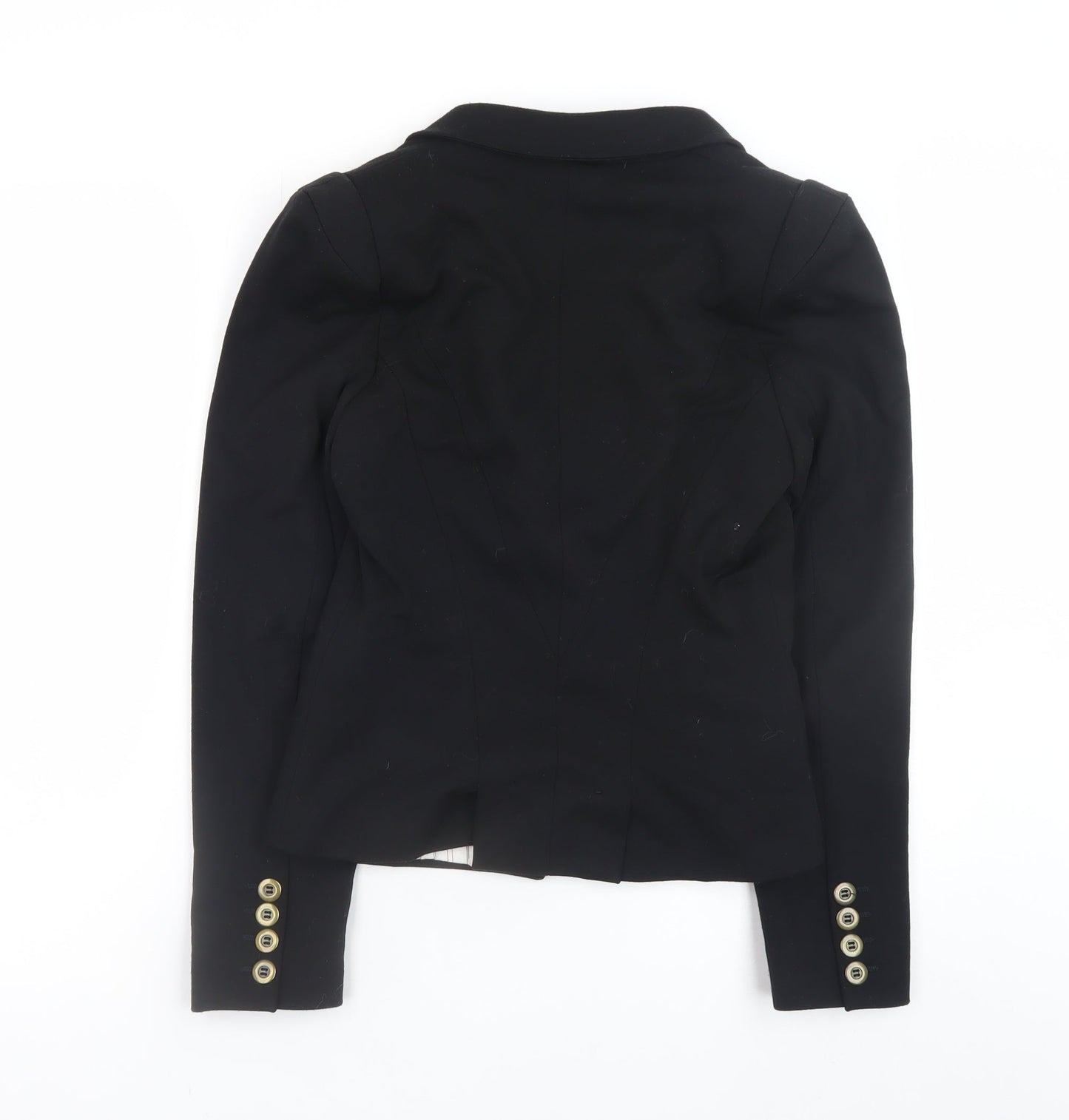 Next Women's Black Slim Fit Double Breasted Blazer Size 10
