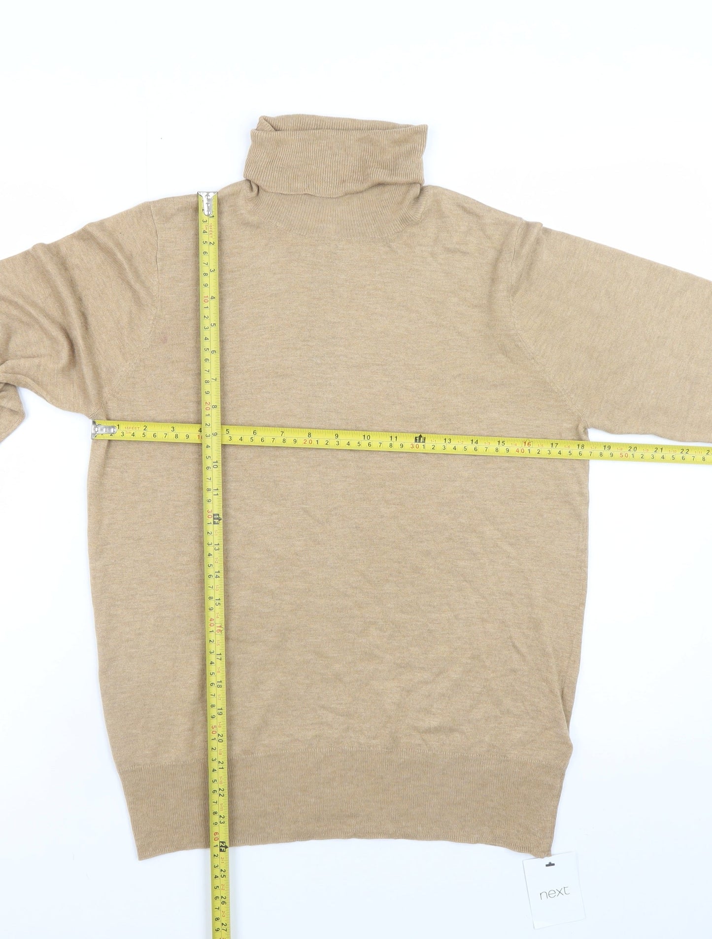 Next Women Beige Roll Neck Long Sleeve Pullover Jumper Size 12
