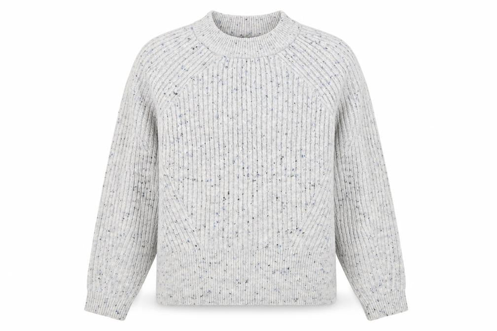 Marks and Spencer Mens Grey Ribbed Knit Pullover Jumper Medium