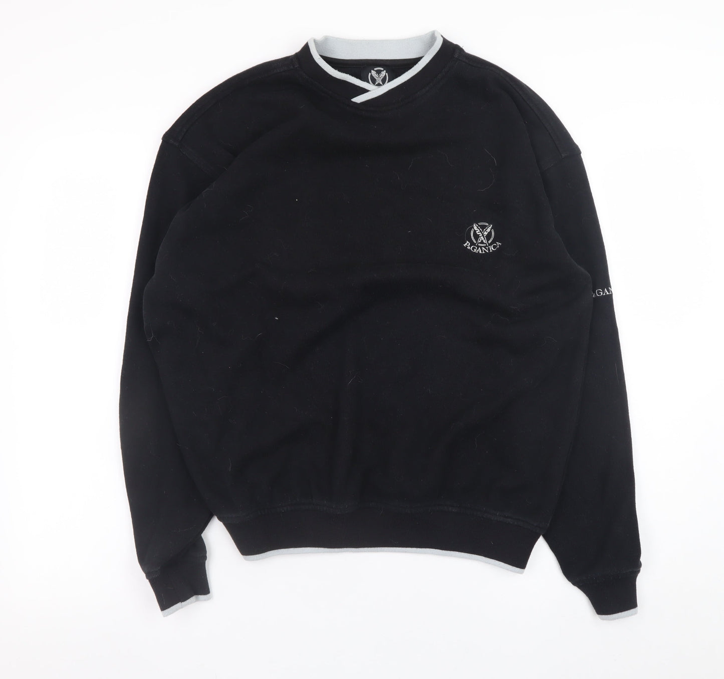 Paganica Men's Black Crew Neck Pullover Sweatshirt Size M