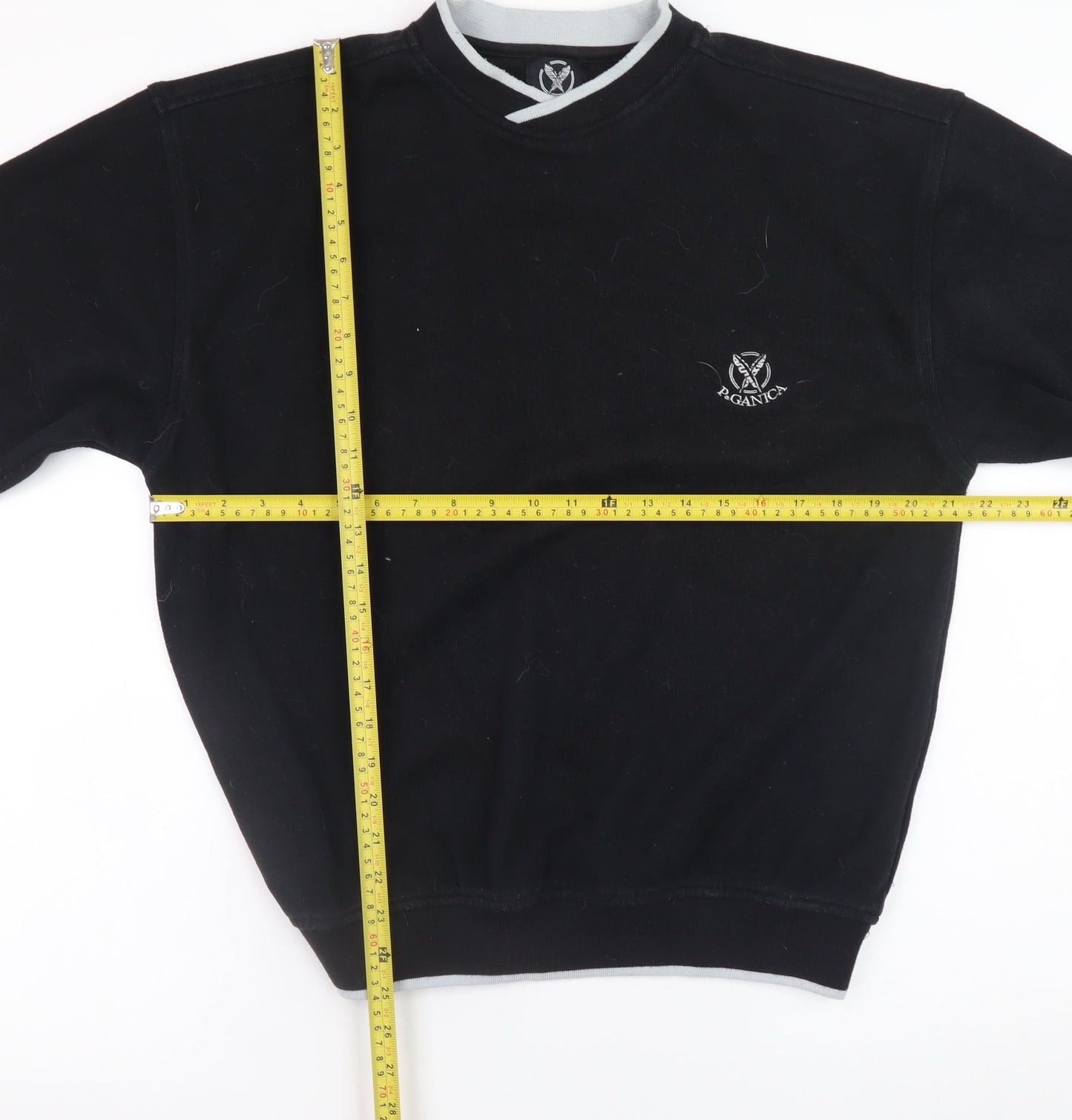 Paganica Men's Black Crew Neck Pullover Sweatshirt Size M