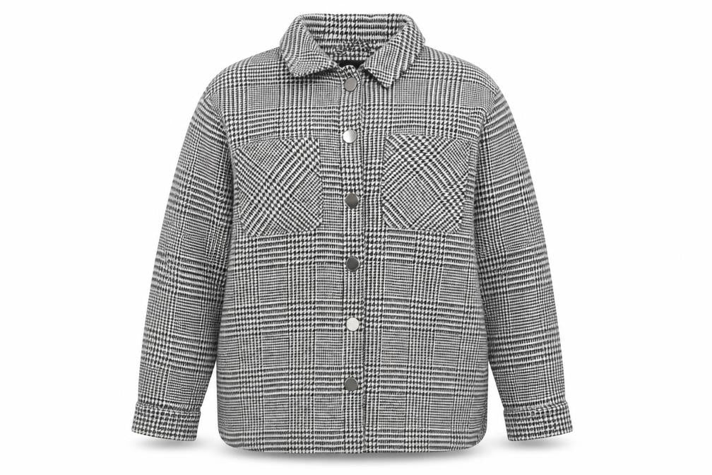 Next Womens Grey Check Button Up Shacket Size 16