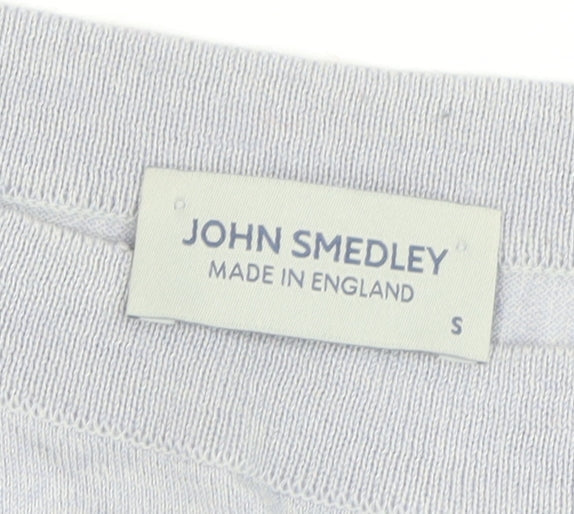 John Smedley Men’s Grey Wool Cotton Small Crew Neck Jumper