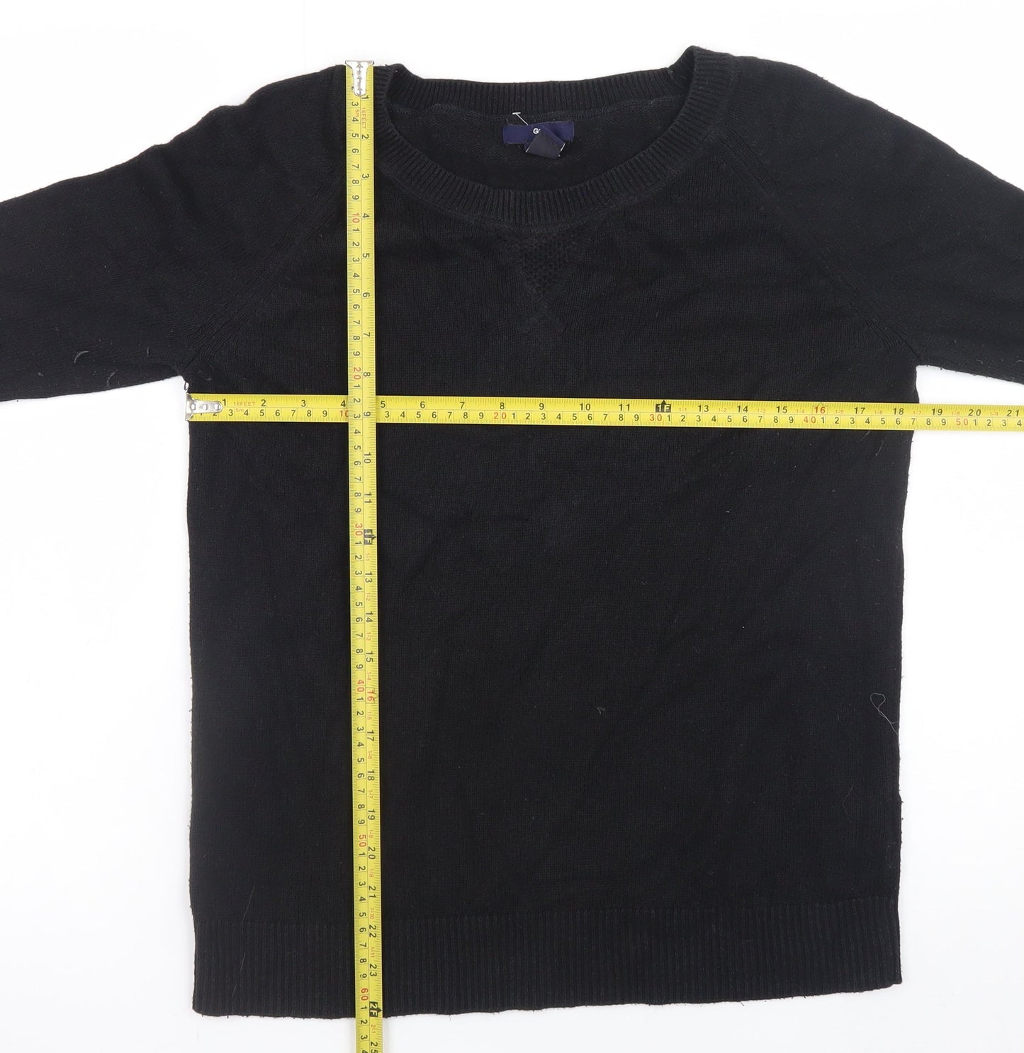 Gap Men's Black Cotton Knit Crew Neck Pullover Jumper Size M