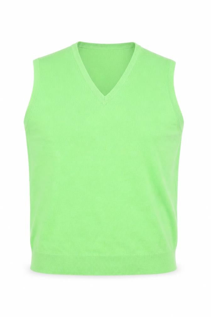 TSE Men’s Green Cashmere Sleeveless V-Neck Vest Jumper S