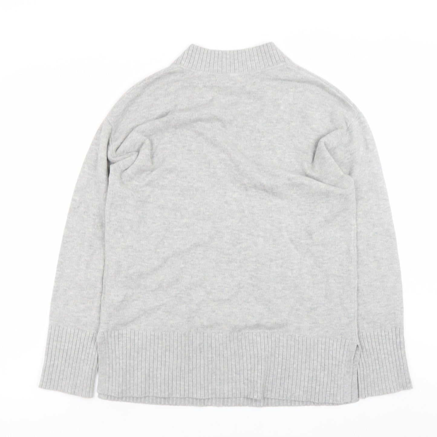 Marks and Spencer Womens Grey V-Neck Knit Jumper Small