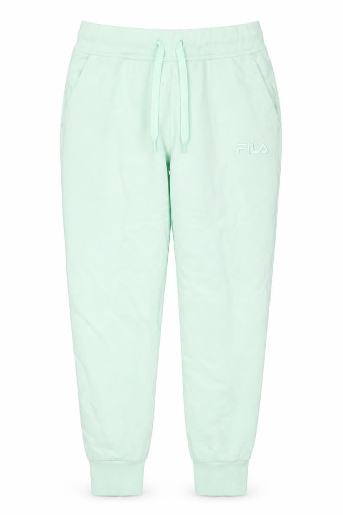 Fila Womens Green Jogger Trousers M Cotton Blend Logo Stretch