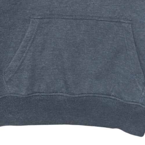 FILA Men's Grey Pullover Hoodie S Logo Fleece Sweatshirt