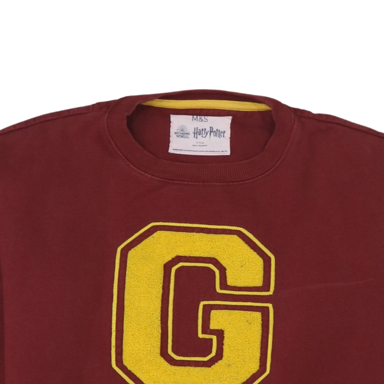Marks and Spencer Girls Burgundy Gryffindor Sweatshirt 13-14 Years Pullover Cotton Blend